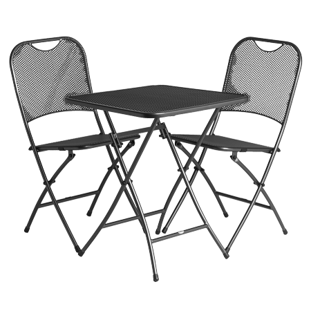 Ensemble 2 chaises et 1 table carrée 60 x 60 cm pliantes